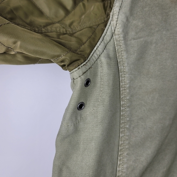 J Crew Jacket Military Green Quilt Sleeves size small - Picture 12 of 13